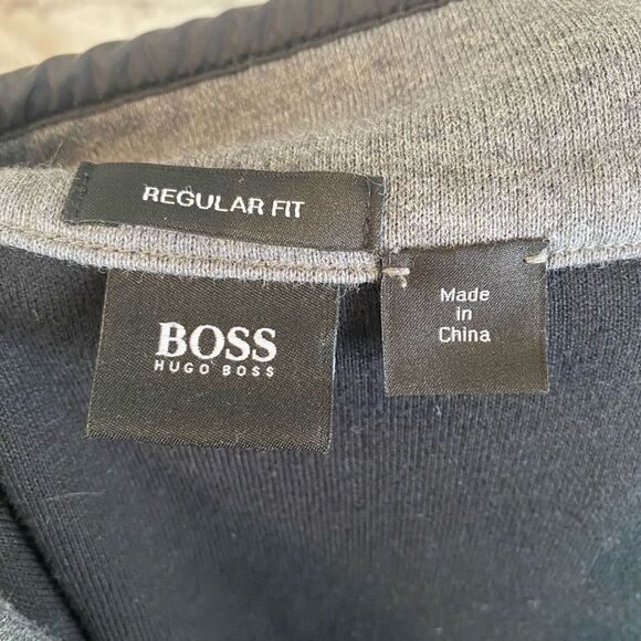 Hugo Boss Regular Fit Quarter Zip Collared Sweater Black Pullover Men’s XL - Picture 4 of 5
